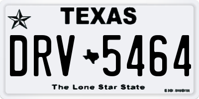 TX license plate DRV5464