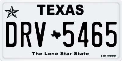 TX license plate DRV5465