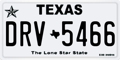 TX license plate DRV5466