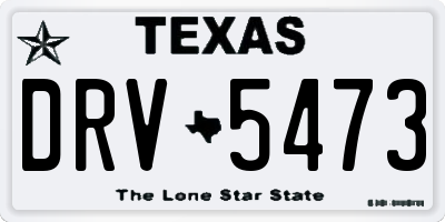 TX license plate DRV5473