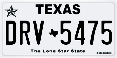 TX license plate DRV5475