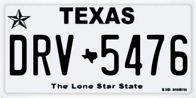 TX license plate DRV5476