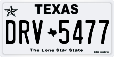 TX license plate DRV5477