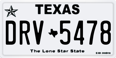 TX license plate DRV5478