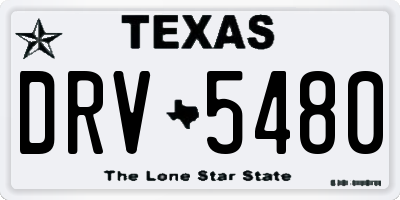 TX license plate DRV5480