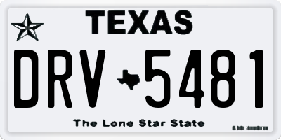 TX license plate DRV5481