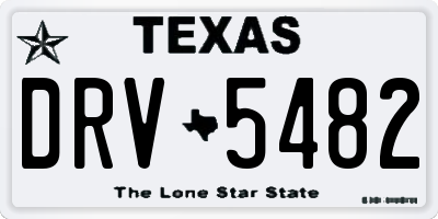 TX license plate DRV5482