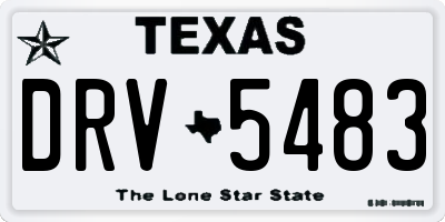 TX license plate DRV5483