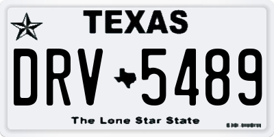 TX license plate DRV5489