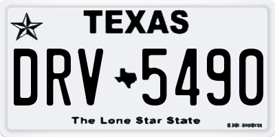 TX license plate DRV5490