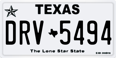 TX license plate DRV5494