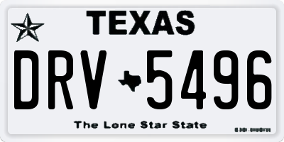 TX license plate DRV5496