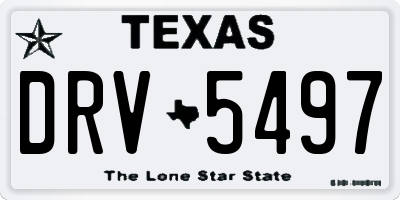 TX license plate DRV5497