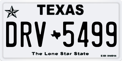 TX license plate DRV5499