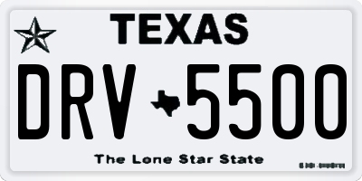 TX license plate DRV5500