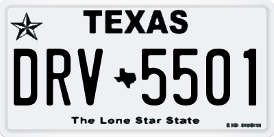 TX license plate DRV5501