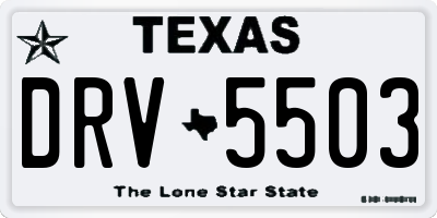 TX license plate DRV5503