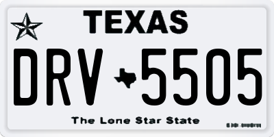 TX license plate DRV5505