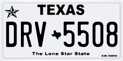 TX license plate DRV5508