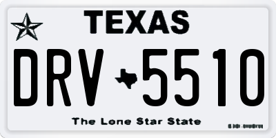 TX license plate DRV5510