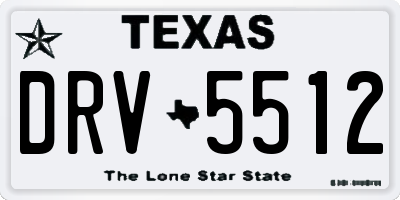 TX license plate DRV5512