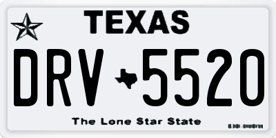 TX license plate DRV5520