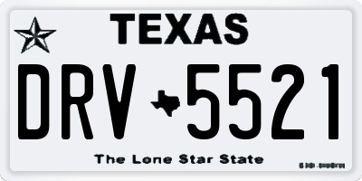 TX license plate DRV5521