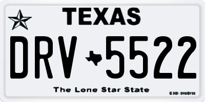 TX license plate DRV5522