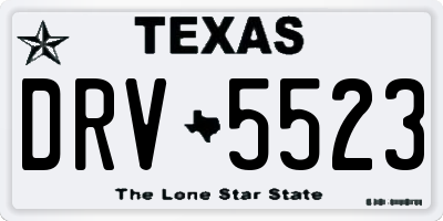 TX license plate DRV5523