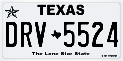 TX license plate DRV5524