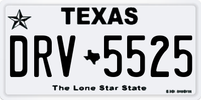 TX license plate DRV5525