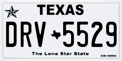 TX license plate DRV5529