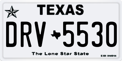 TX license plate DRV5530