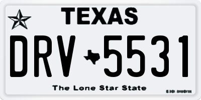 TX license plate DRV5531