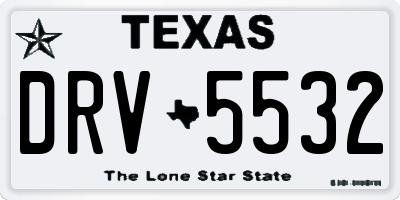 TX license plate DRV5532
