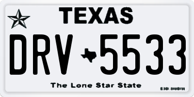 TX license plate DRV5533