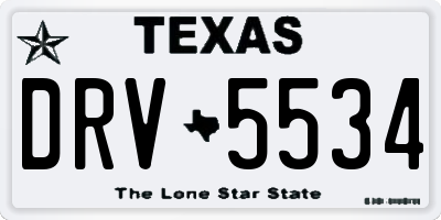 TX license plate DRV5534