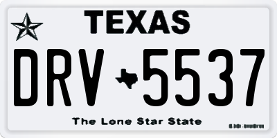 TX license plate DRV5537