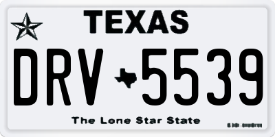 TX license plate DRV5539