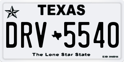 TX license plate DRV5540