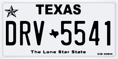 TX license plate DRV5541