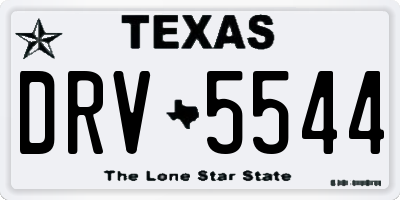 TX license plate DRV5544