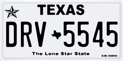 TX license plate DRV5545