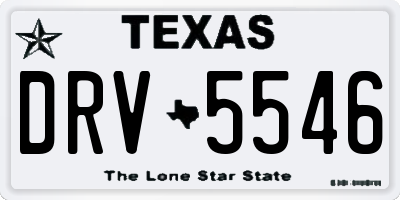 TX license plate DRV5546