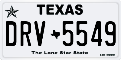 TX license plate DRV5549