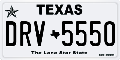 TX license plate DRV5550