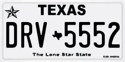 TX license plate DRV5552