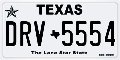 TX license plate DRV5554