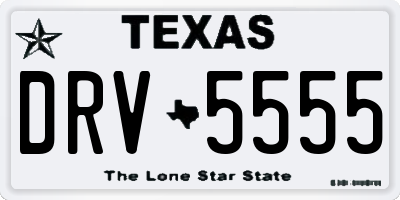 TX license plate DRV5555