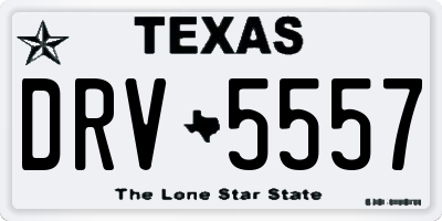 TX license plate DRV5557